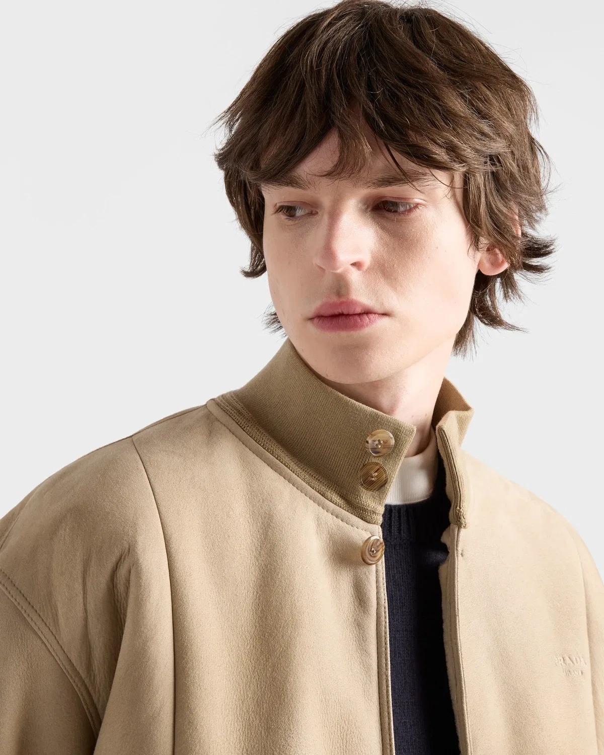 Куртка-бомбер из овчины, Prada, бежевый — фото 3