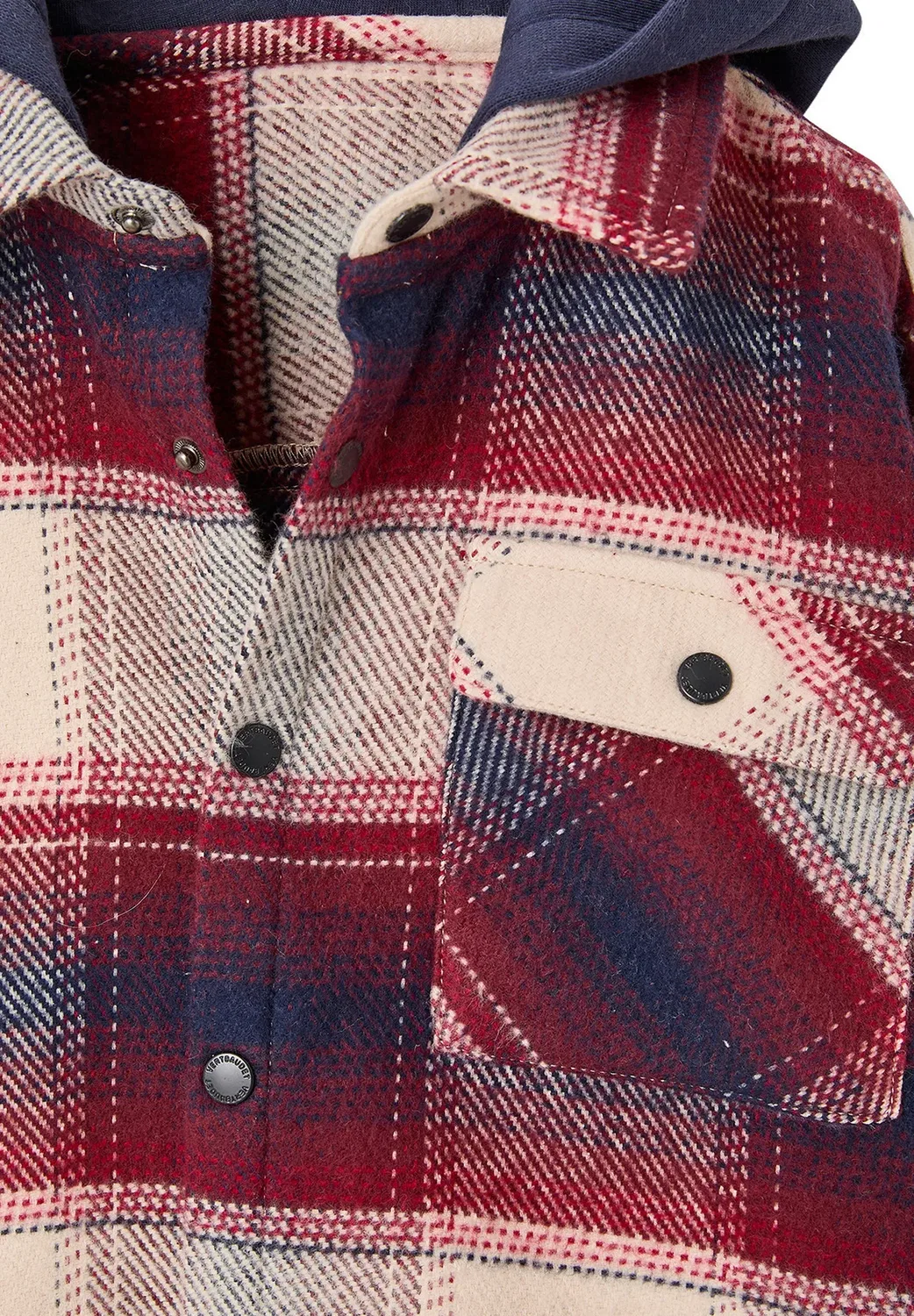 Hemdjacke mit kapuze jungen - рубашка Vertbaudet, Bordeaux — фото 3