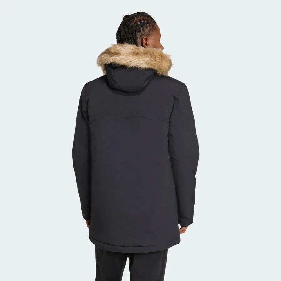 Мужская куртка-парка с капюшоном Paveric Climawarm adidas, Черный — фото 2
