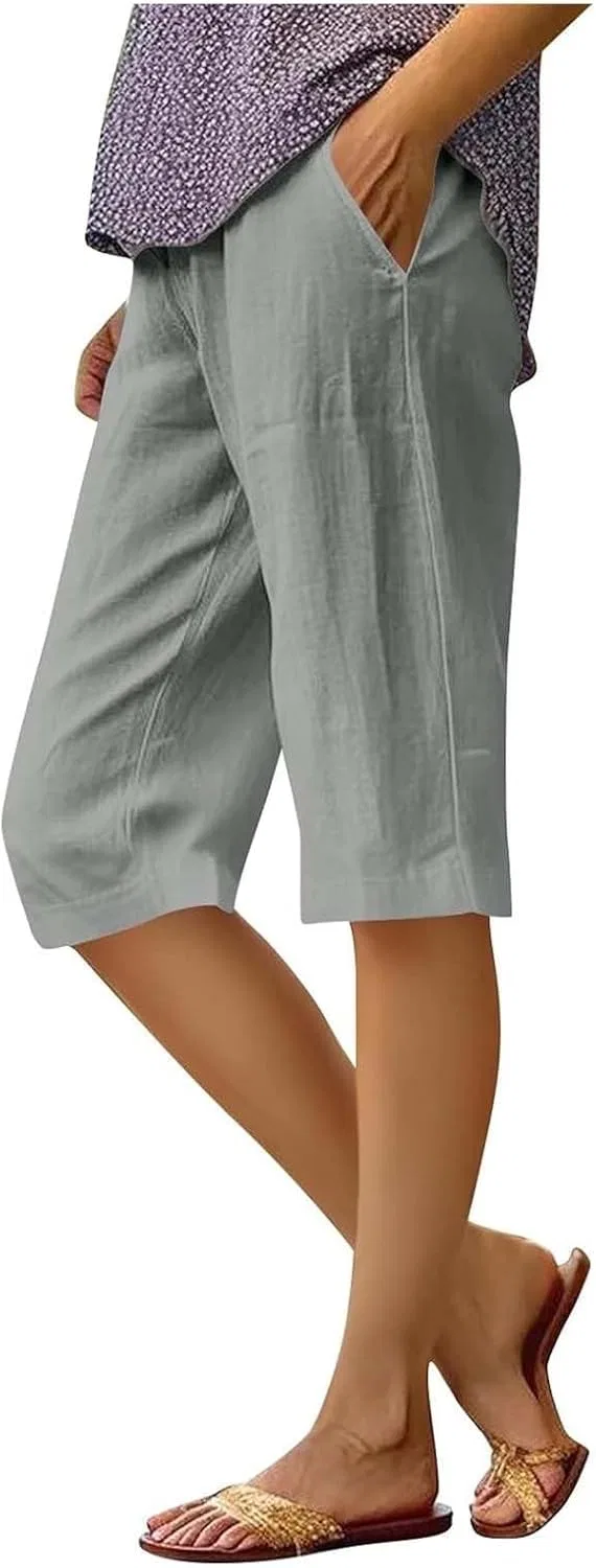 Женские капри bermuda shorts Generic, Light Gray
