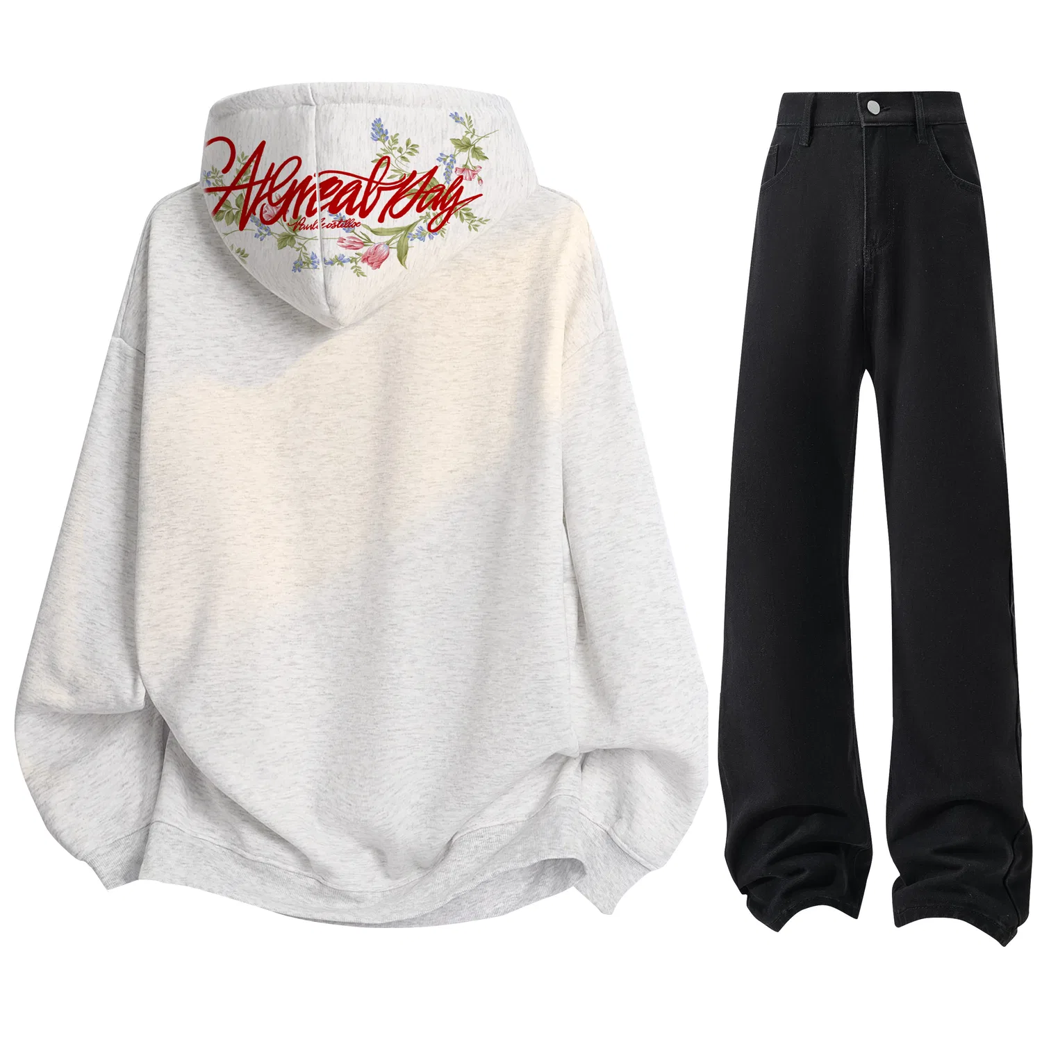 Детский комплект свитшот с капюшоном и джинсы Heather Gray (Red) Sweatshirt+Black Jeans Paul Costelloe