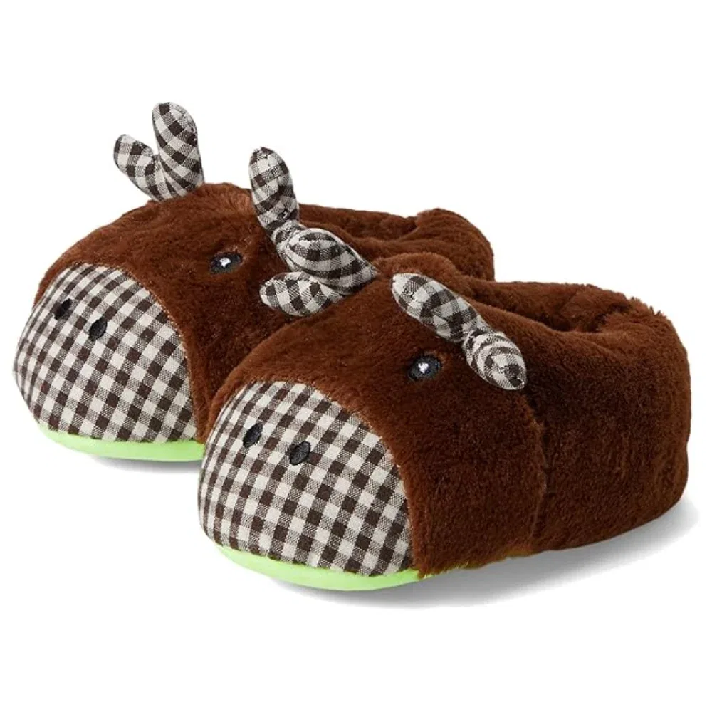 Детские тапочки-слипоны с объемным дизайном Cozy Moose Western Chief, коричневый
