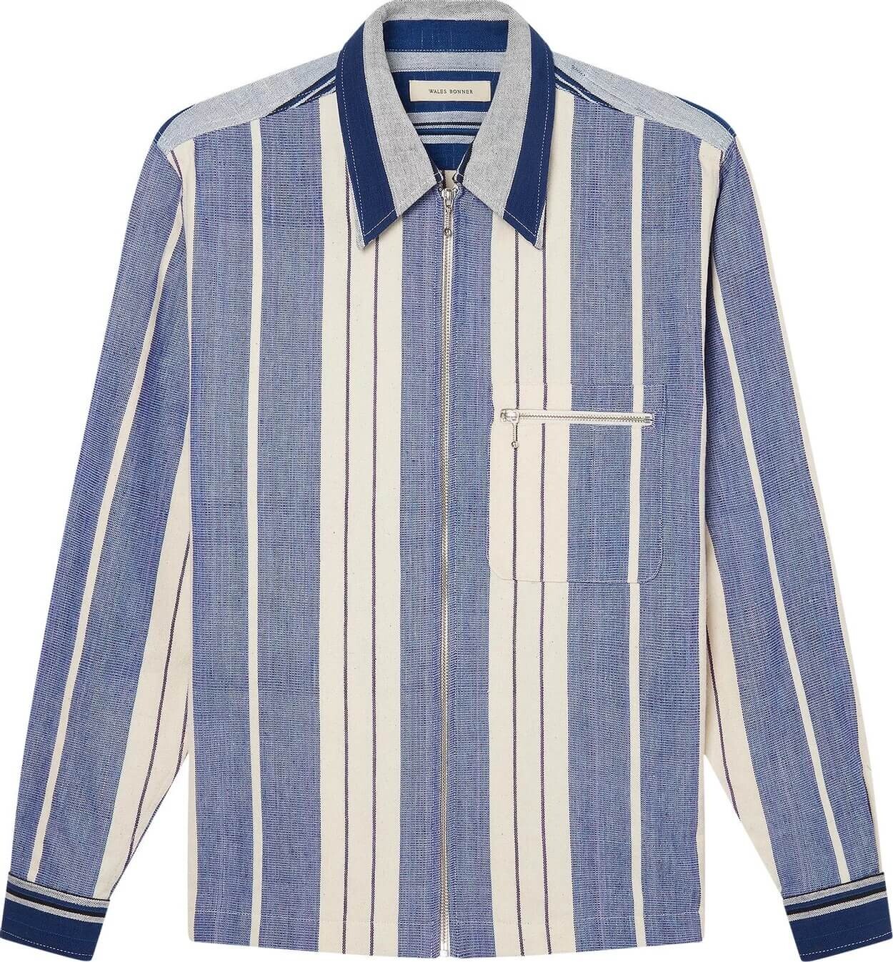 

Куртка Wales Bonner Handwoven Cotton Atlantic, синий/белый