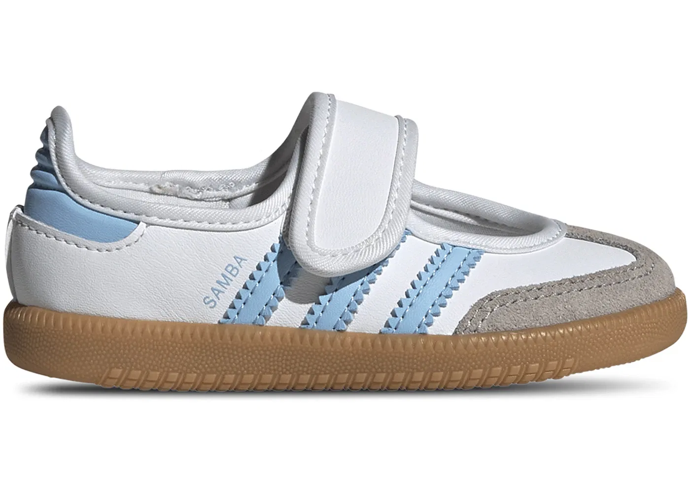 Детские кроссовки без шнуровки Samba Jane Adidas, Cloud White Clear Sky Gum