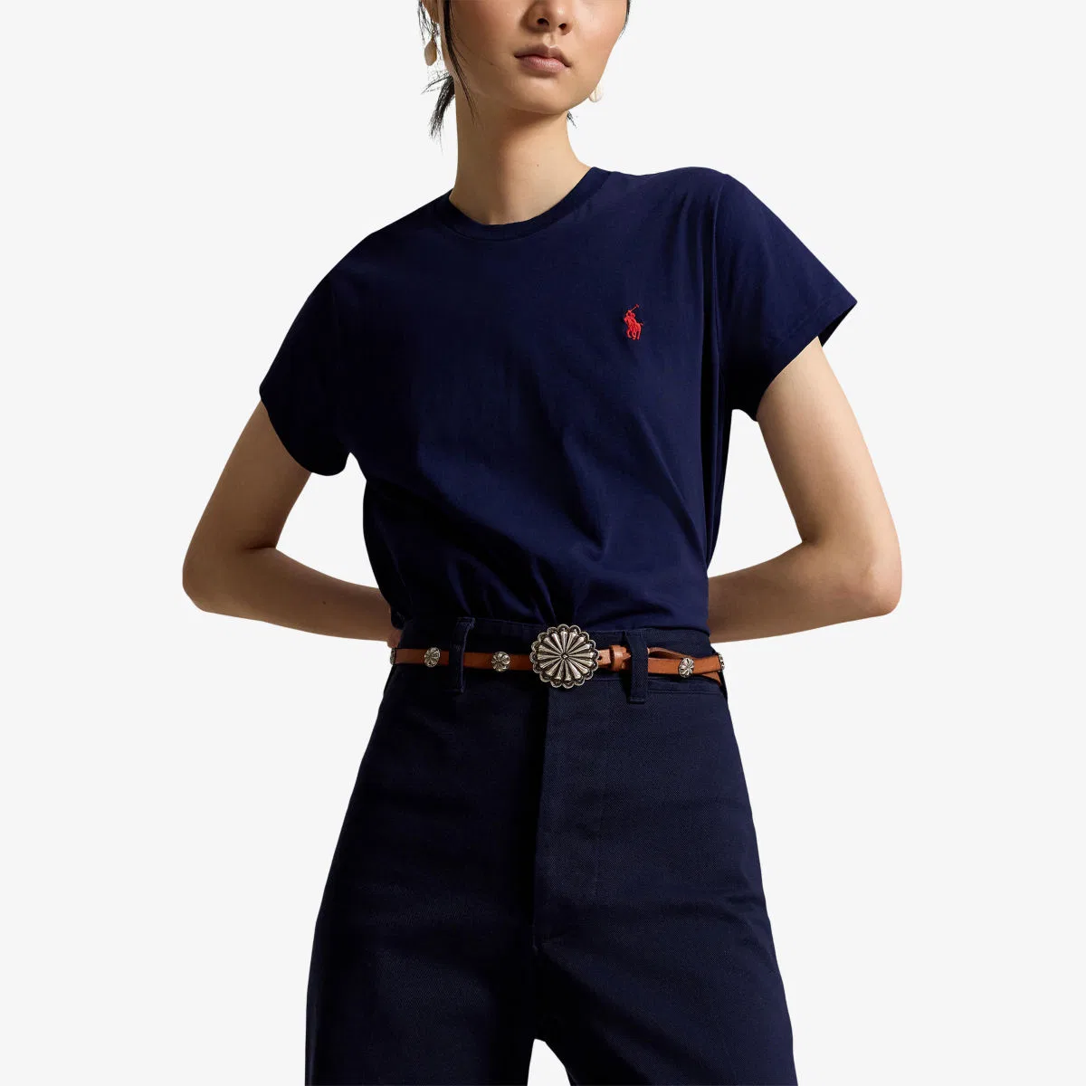 Хлопковая футболка с короткими рукавами и вышитым логотипом Polo Ralph Lauren — фото 3