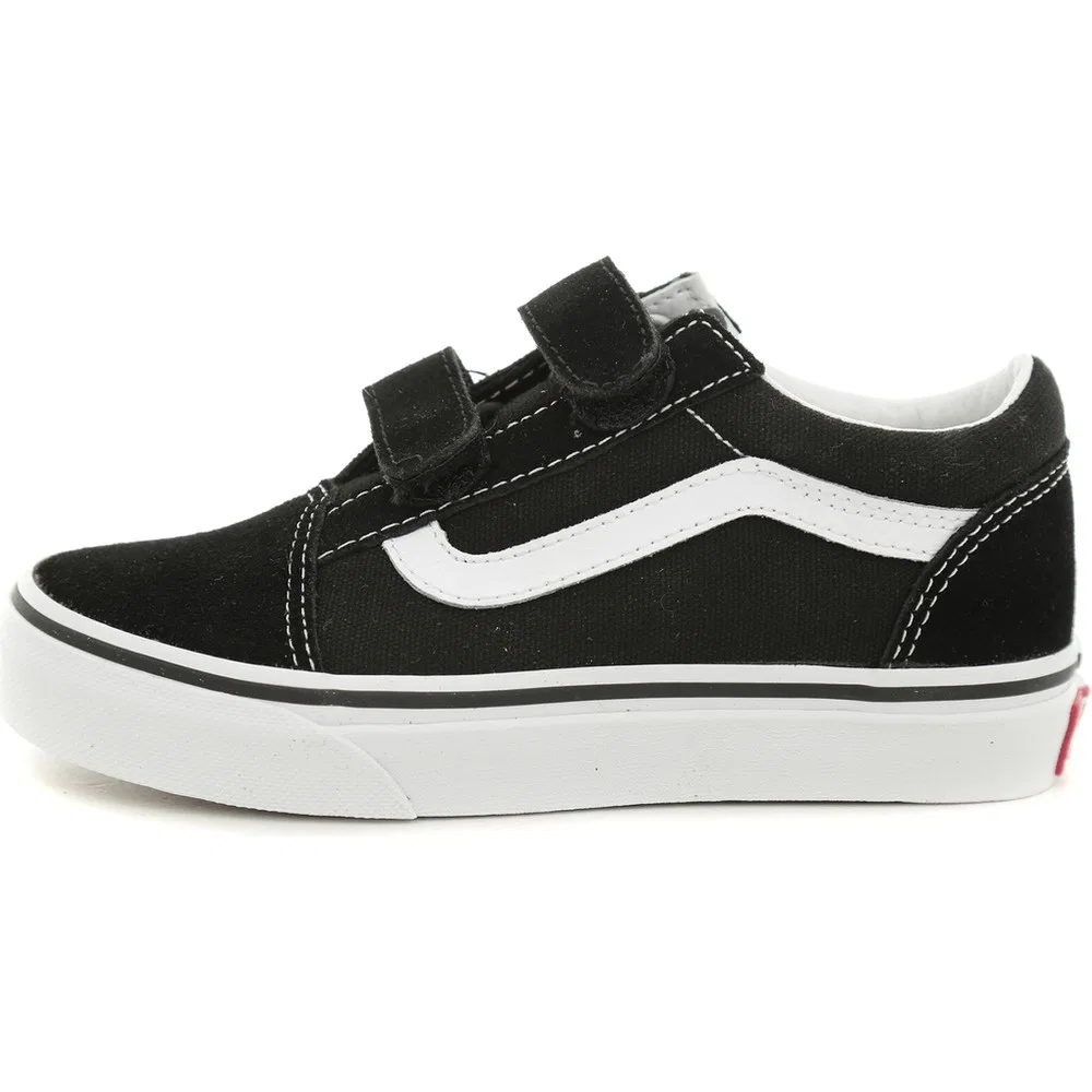 Детские кроссовки на шнуровке с плоской подошвой Old Skool V Black Vans
