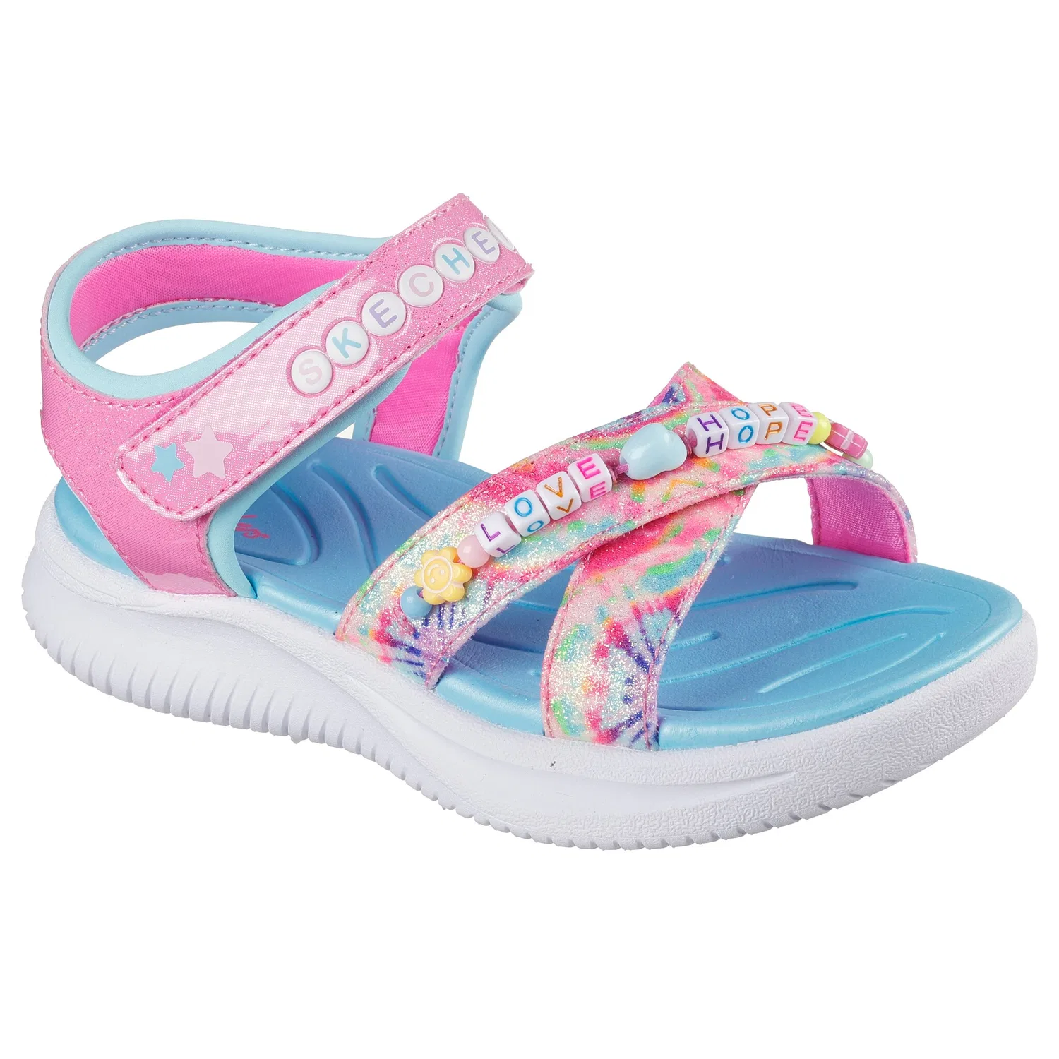 Детские сандалии с блестками Skechers JUMPSTERS SANDAL, Pink Multi — фото 4