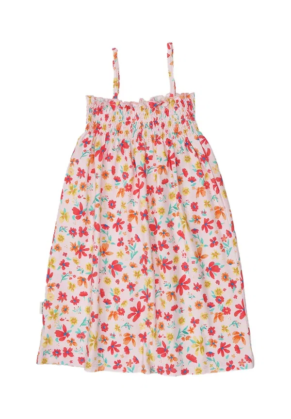 Платье с цветочным принтом Flower garden-sleeveless dress Walkiddy, Pink, розовый