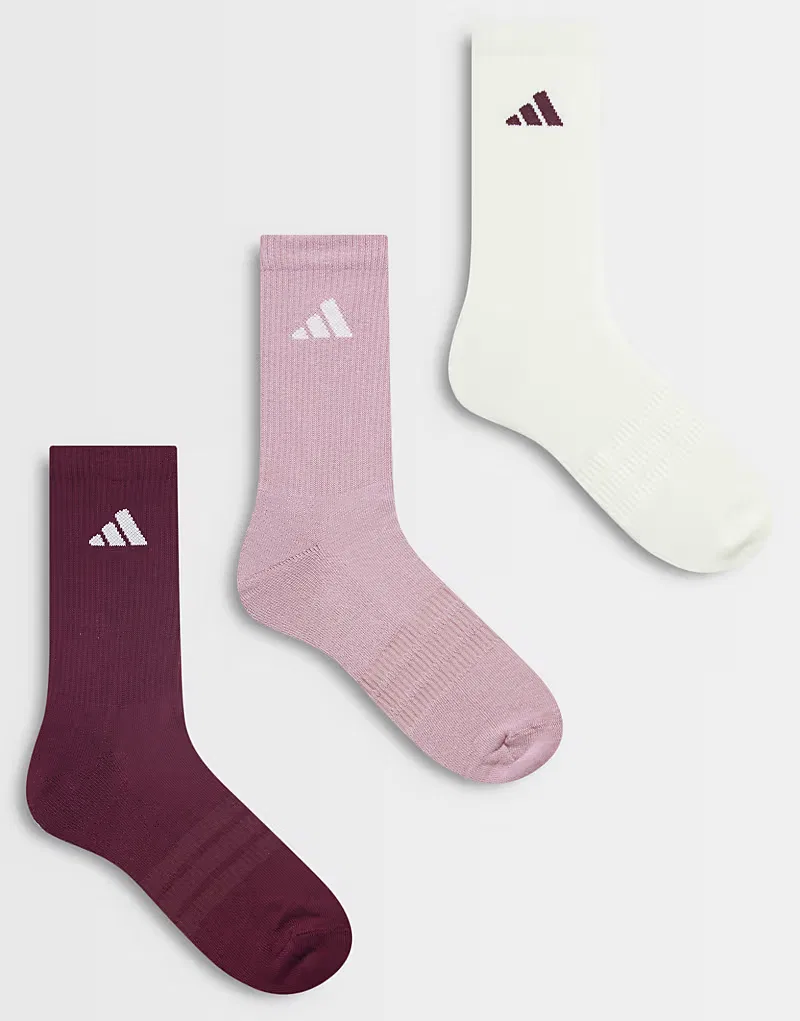 Носки высокие Training Essentials 3 шт Adidas, белый/розовый/бордовый