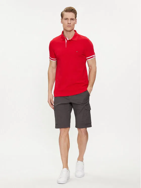 Поло slim fit Monotype Tommy Hilfiger, красный — фото 2