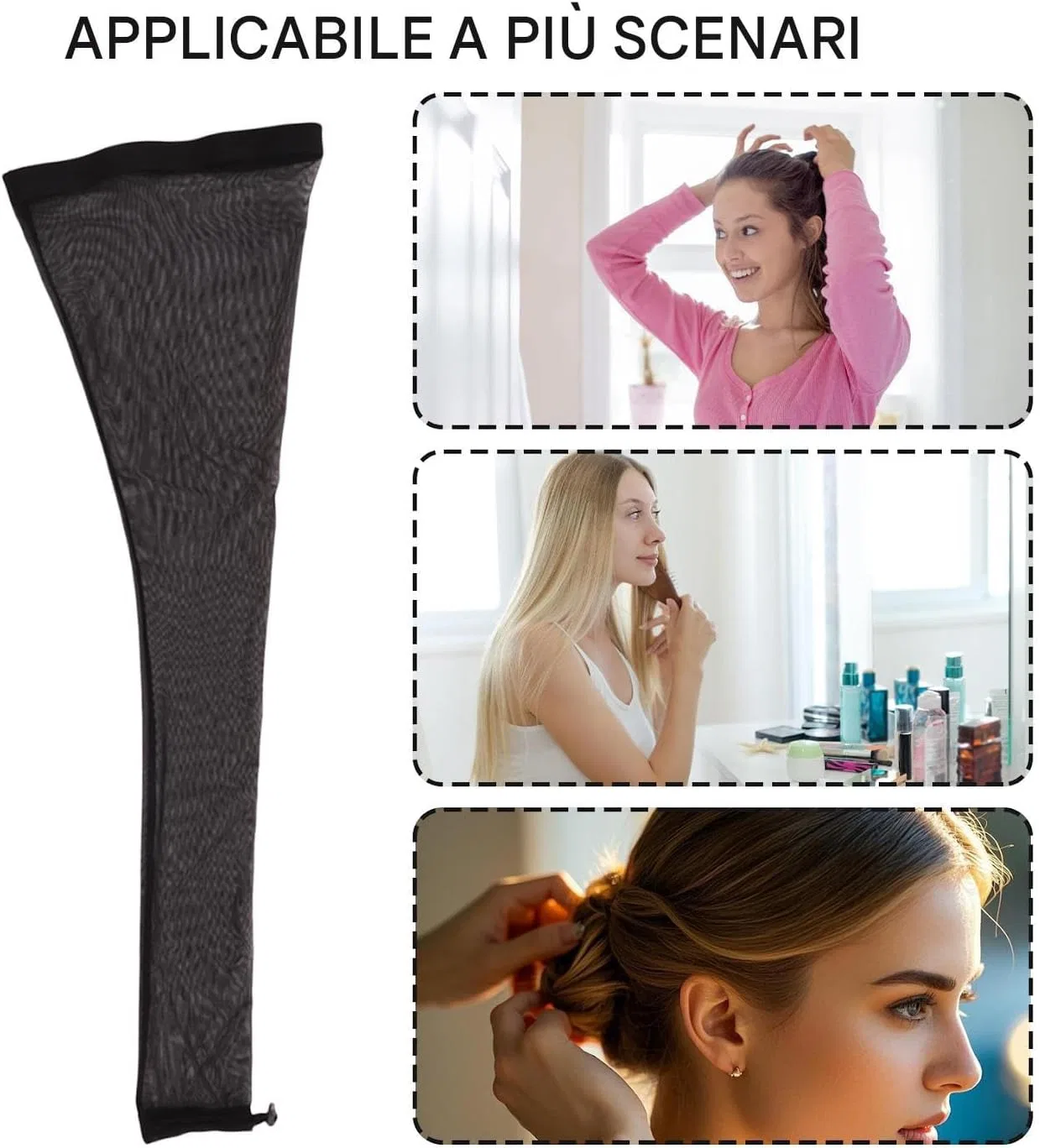 Шапочка для душа с ушками, Mesh, 50-63 см, Schwarz Generisch — фото 4