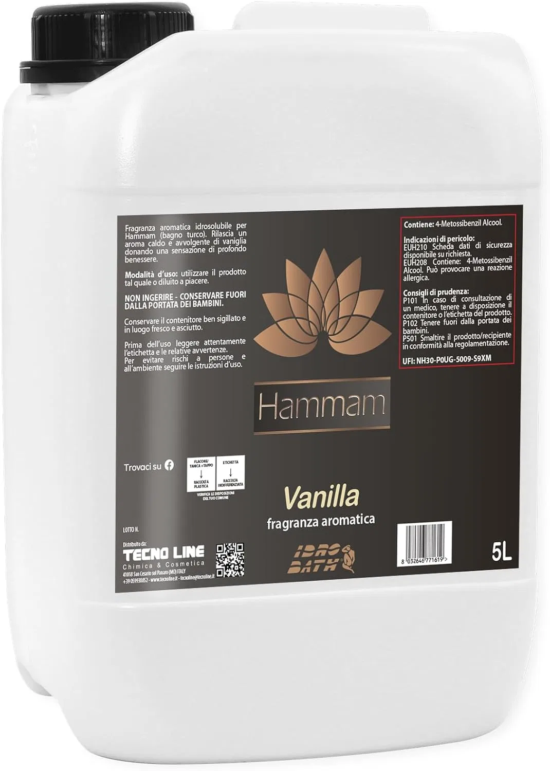 Концентрат ароматический для сауны и хамама Vanilla IDRO BATH, 5 л, Vanille