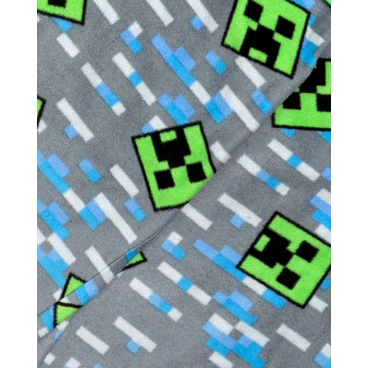 Пижамный комплект из микрофлиса с принтом Minecraft, gray/green — фото 3