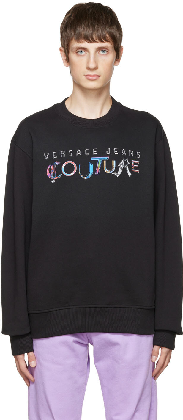 

Черный хлопковый свитшот Versace Jeans Couture