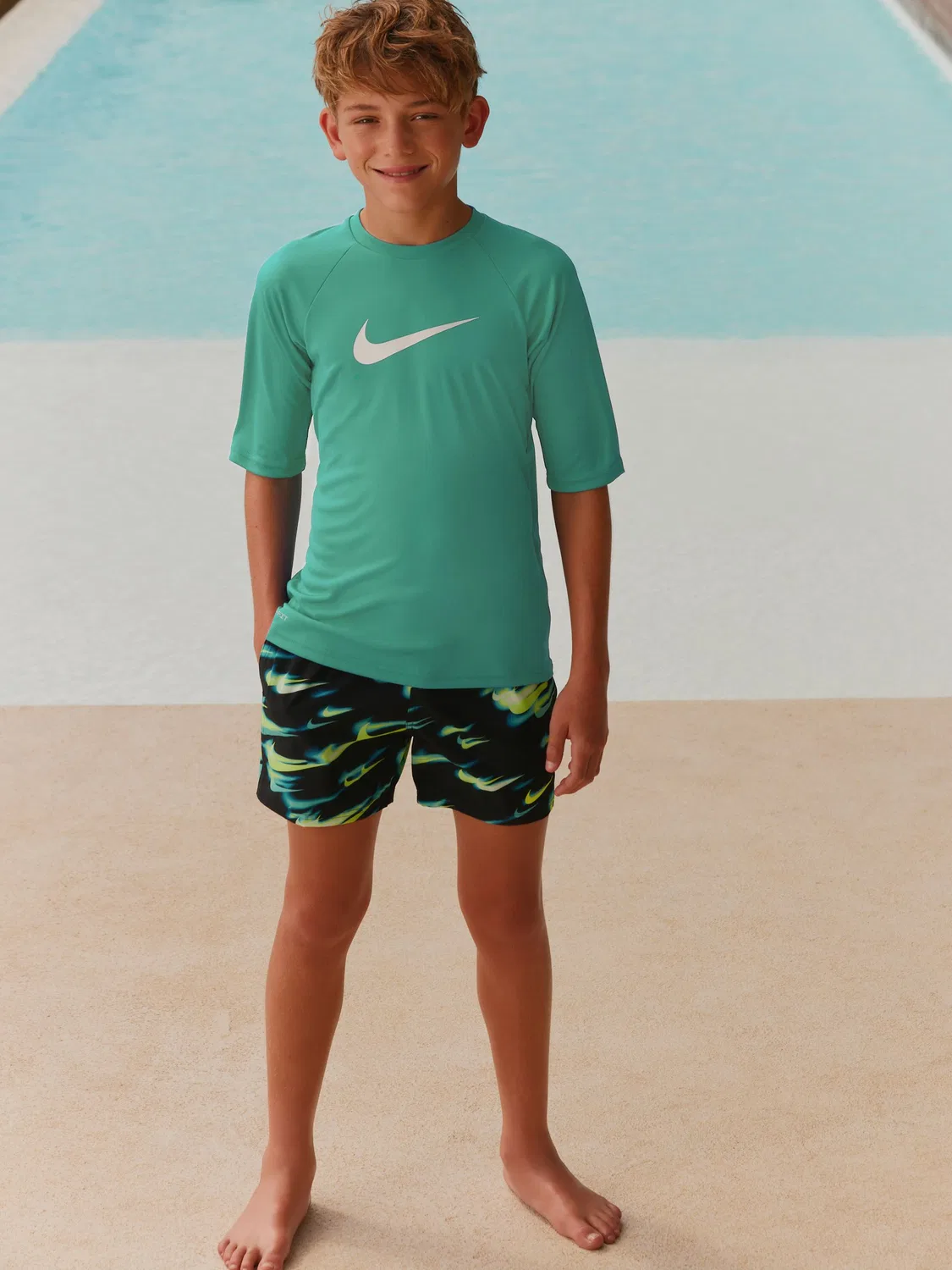 Футболка Nike Sun Safe Hydroguard с коротким рукавом, синяя