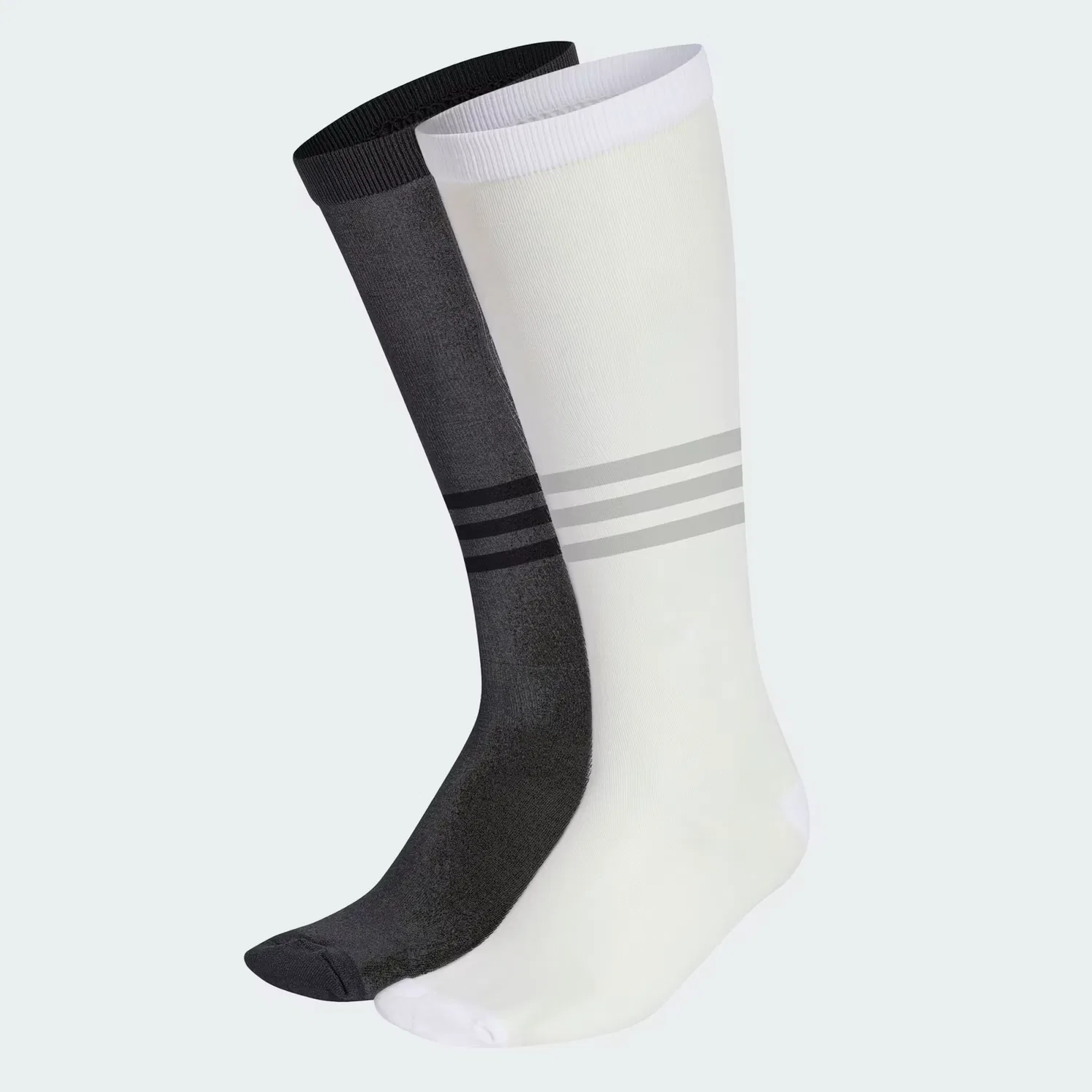 Высокие полупрозрачные носки, 2 пары, Sheer High Crew Socks, Adidas Originals, белый/черный