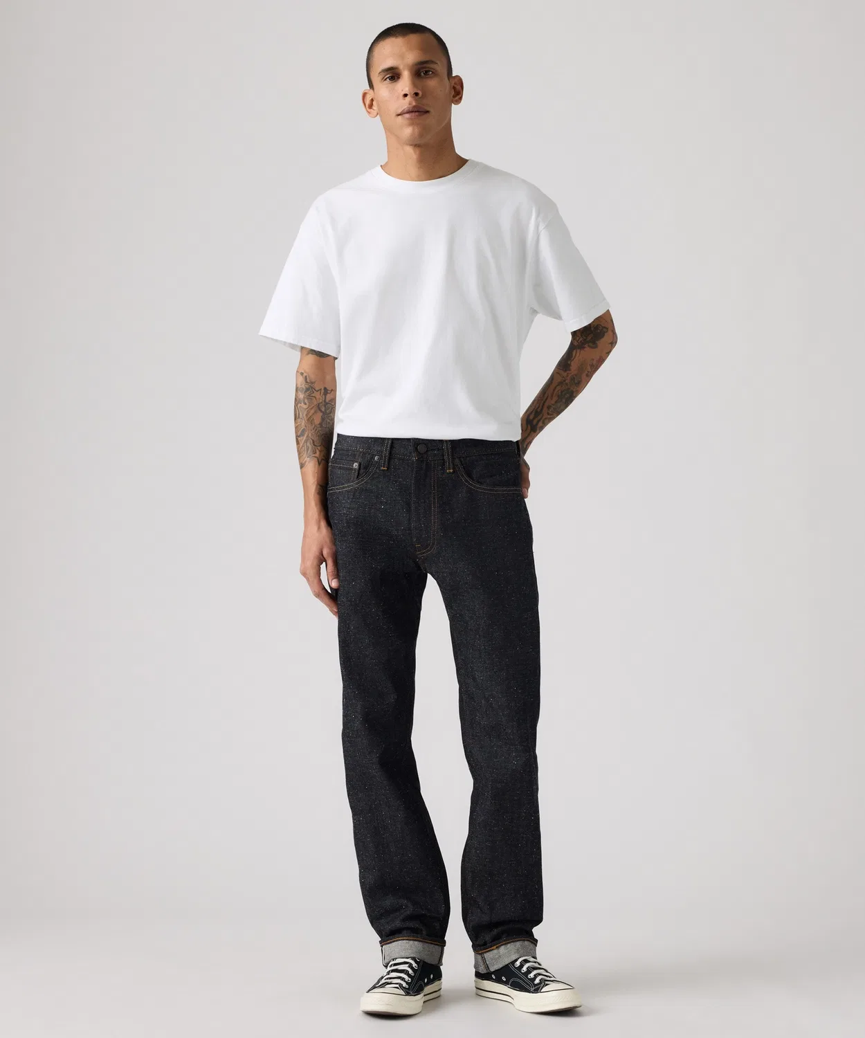 Мужские джинсы прямого кроя 505 Regular Fit Selvage Rigid Levi's, Dark Indigo Blue — фото 2