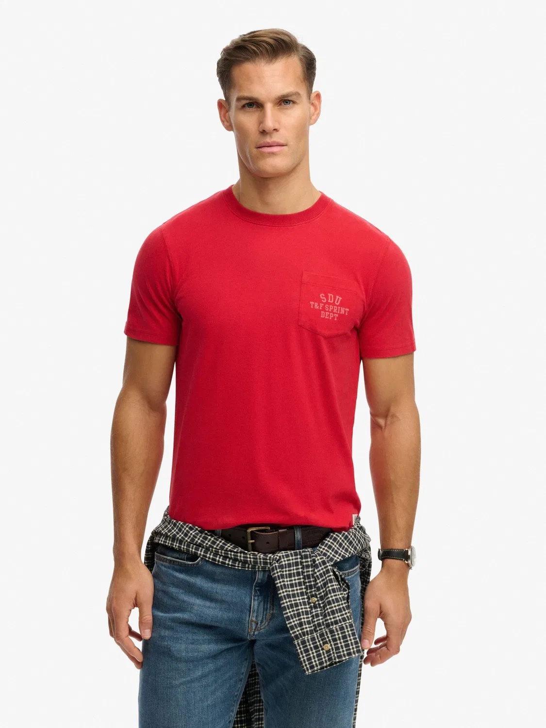 Футболка с нагрудным карманом Vintage Prep Relaxed Pocket Superdry, красный — фото 2