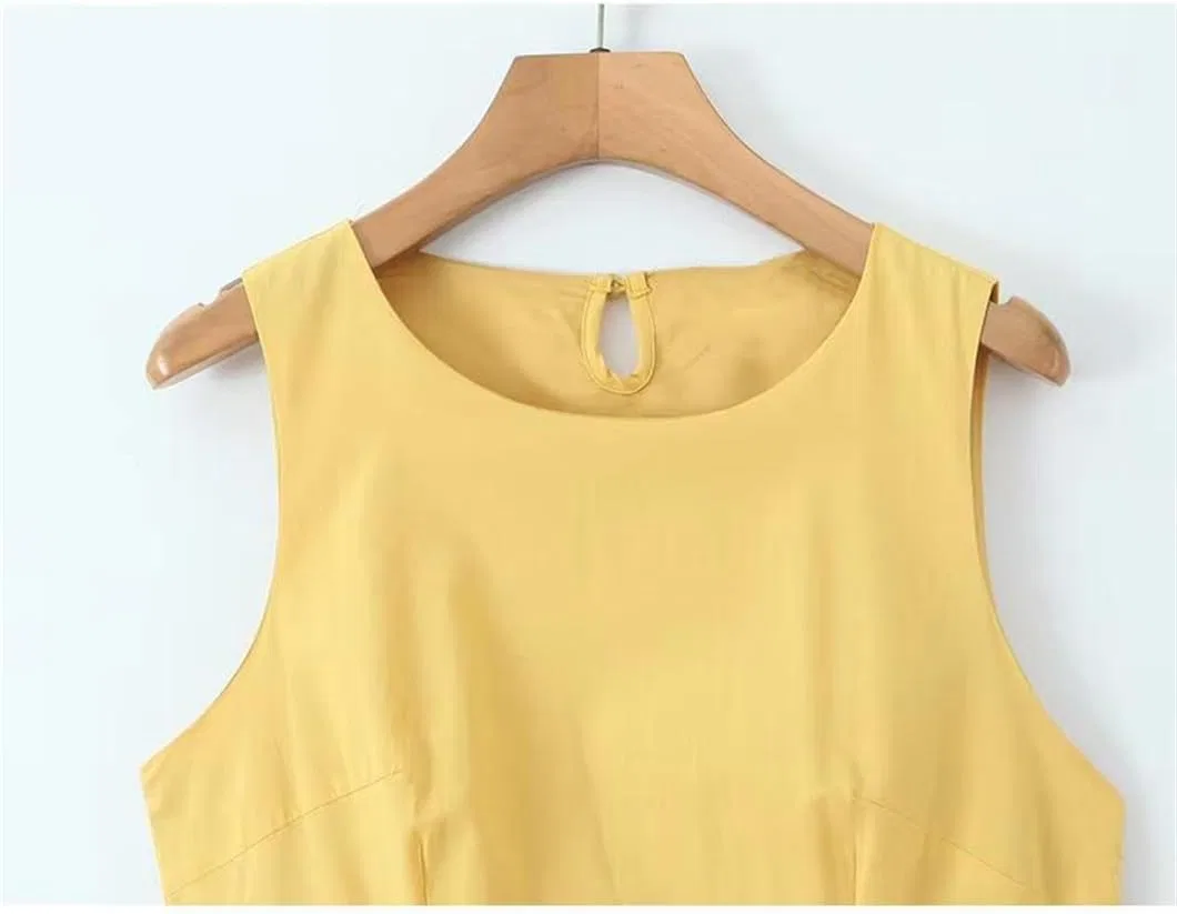 Женское летнее платье с асимметричным подолом Generic, Yellow — фото 3
