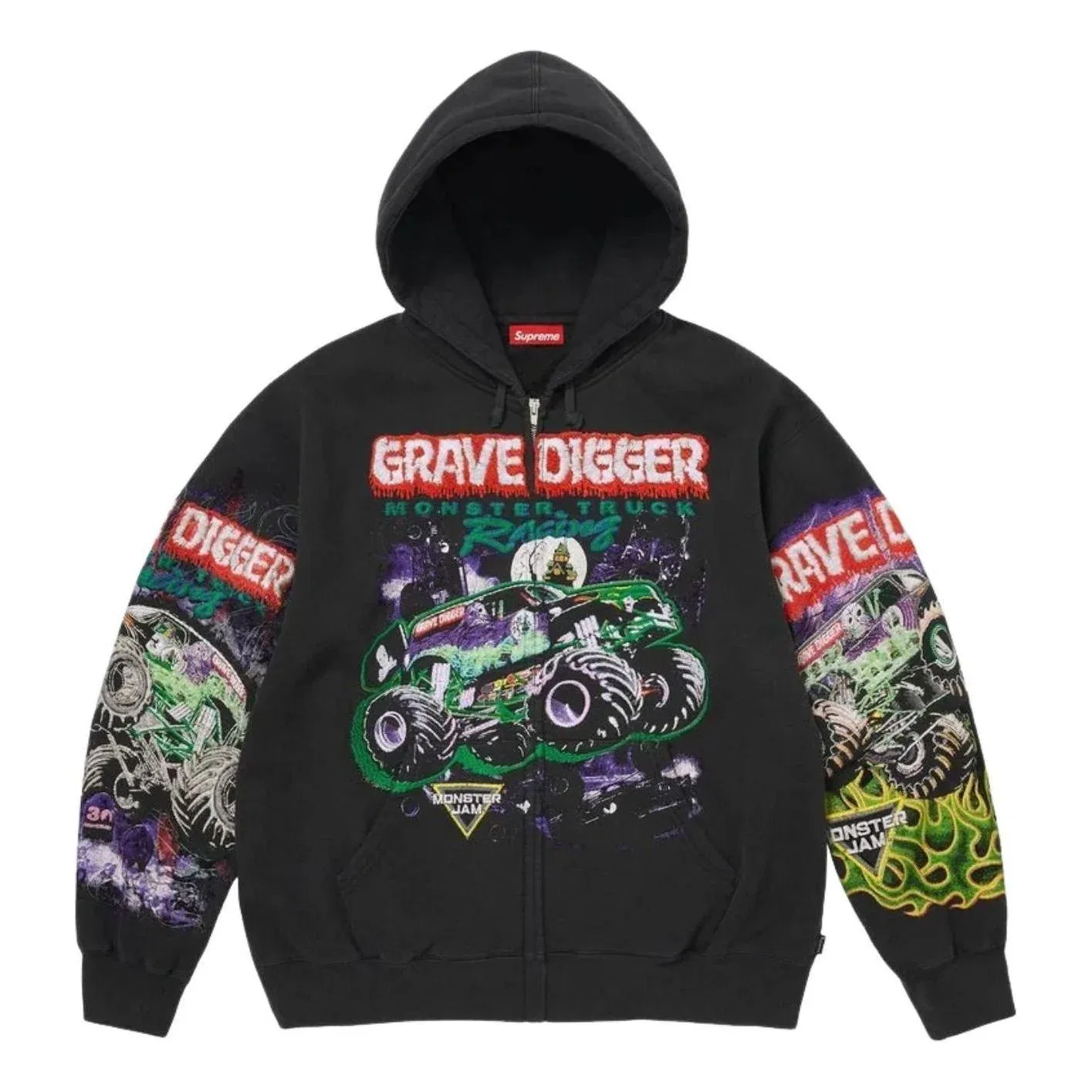 Мужское худи с принтом Supreme x Grave Digger SS26, черный