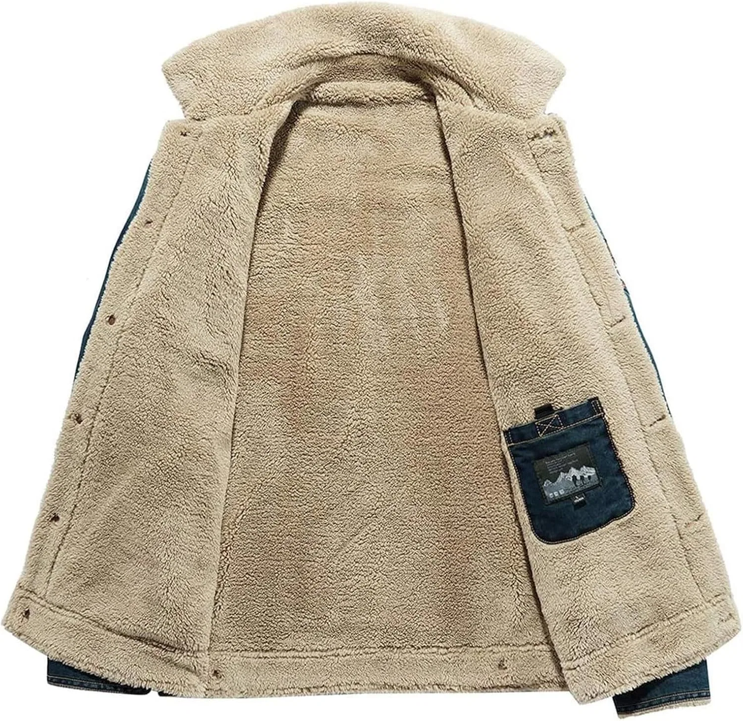 Мужская джинсовая куртка с флисовой подкладкой, Denim, синий — фото 2