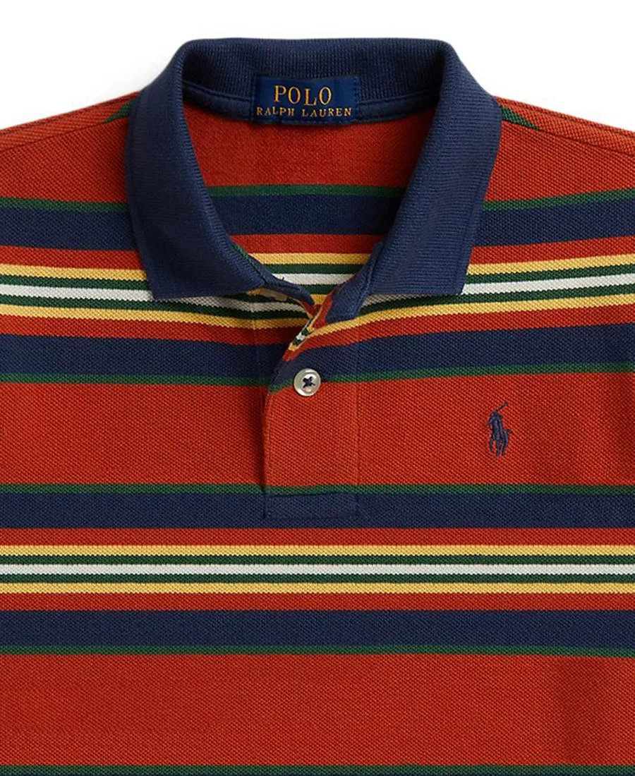 Детская поло-рубашка с полосками Polo Ralph Lauren, Varsity Orange Multi — фото 3