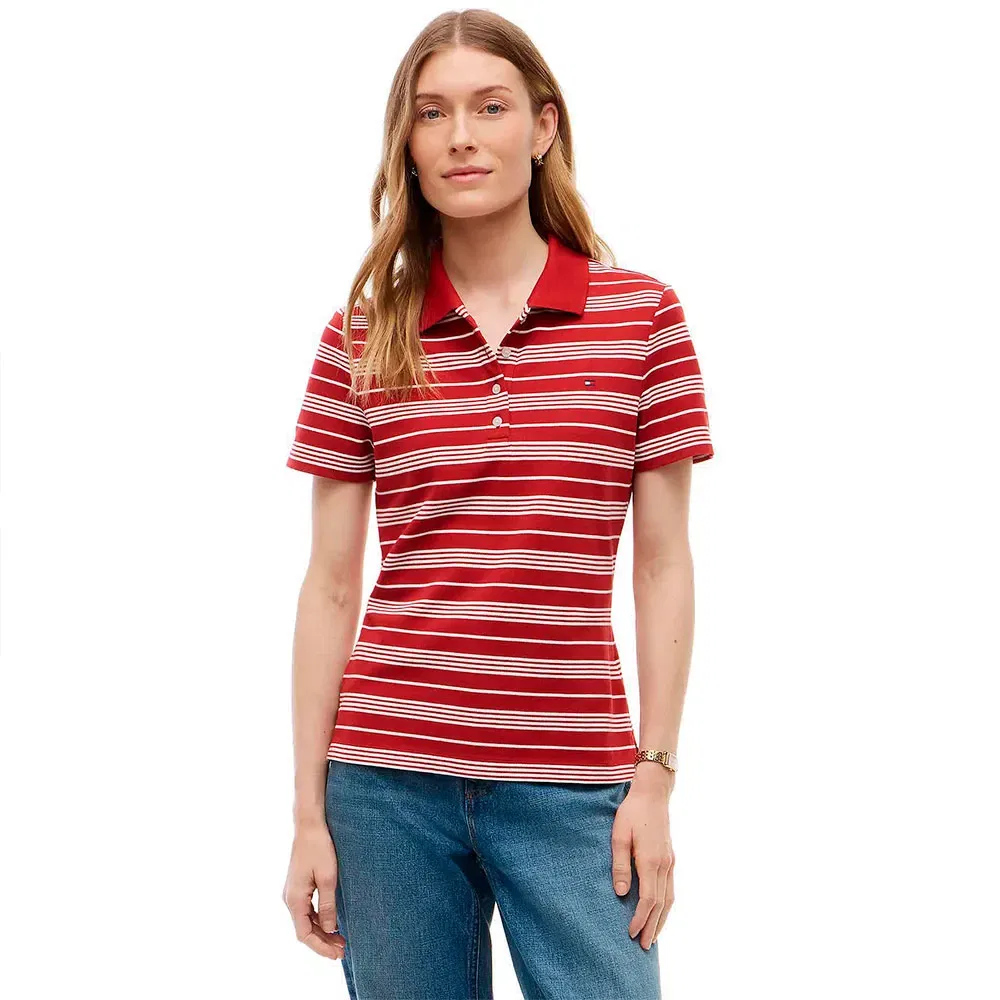 Женское поло с коротким рукавом 1985 Slim Tommy hilfiger, Red