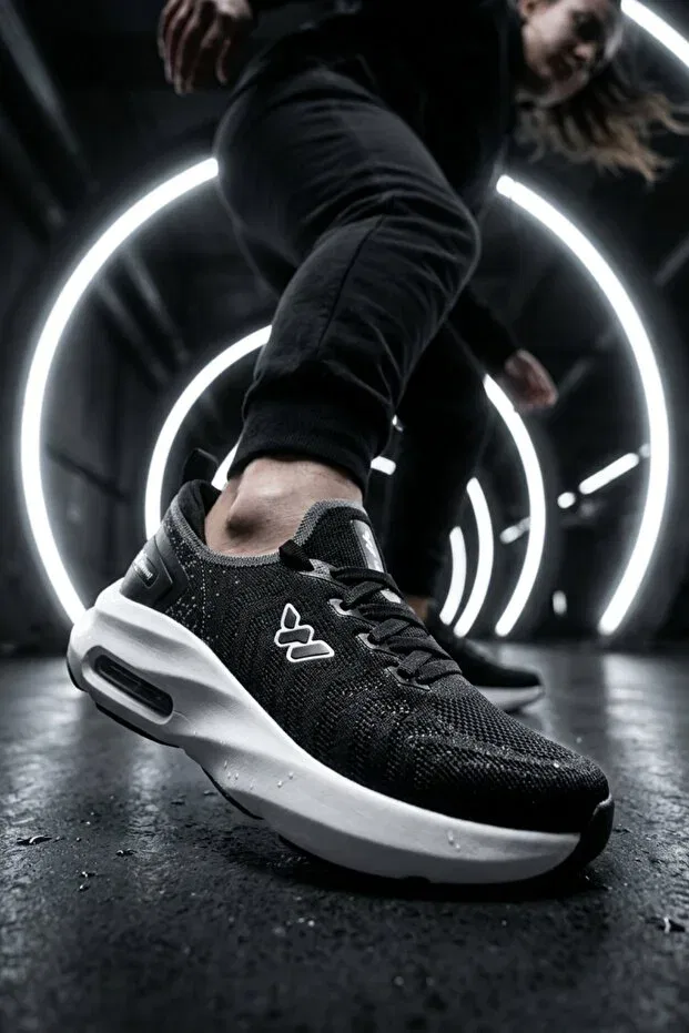 Детские кроссовки для девочек из текстиля Walkway, Black And White — фото 4
