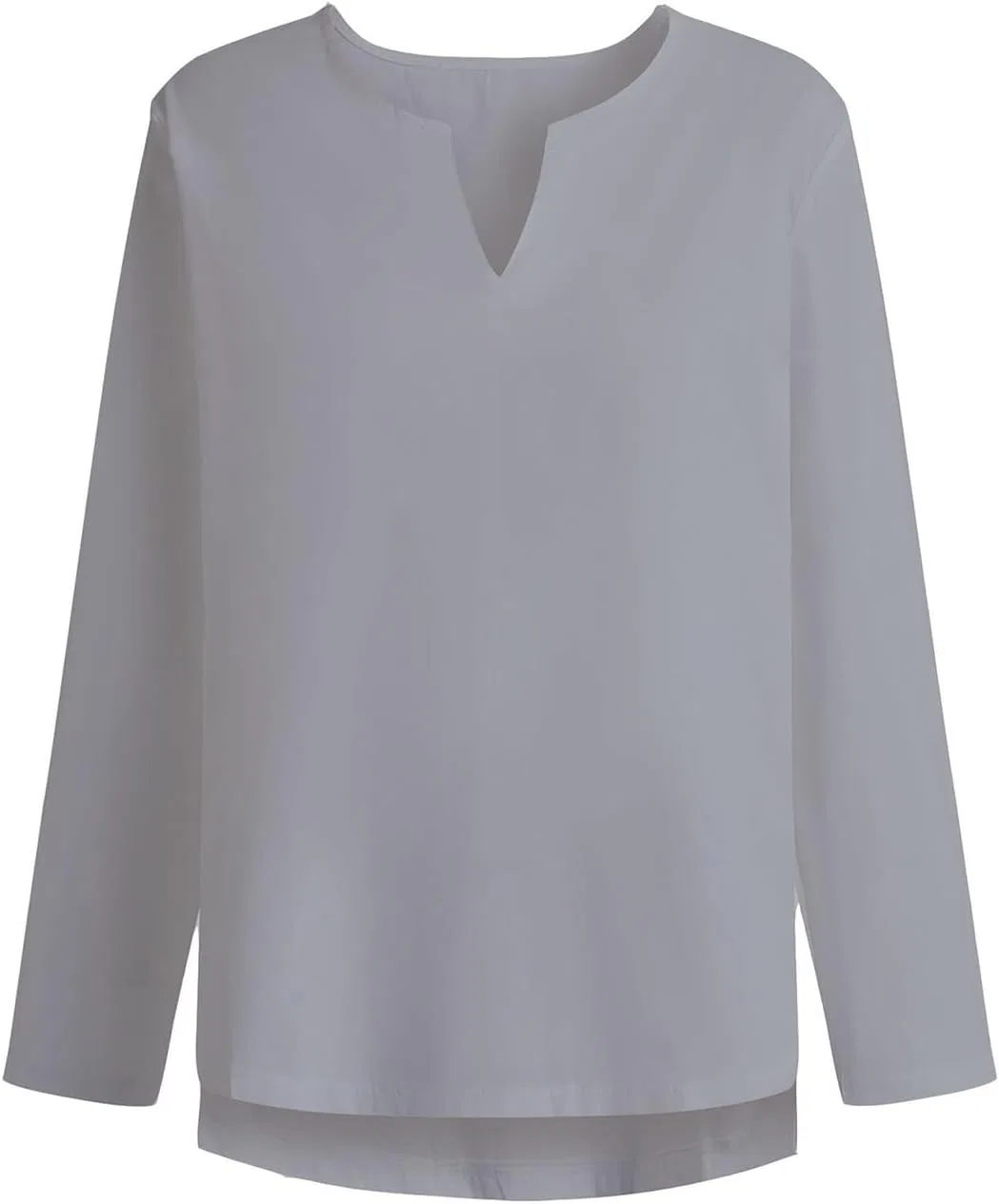 Мужская футболка с V-образным вырезом длинным рукавом Casual, Gray — фото 3