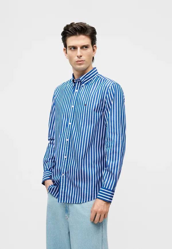 Рубашка из хлопка, в полоску, Flex poplin seasonal stripe sht - seasonal pattern, Tommy Hilfiger, синий — фото 4