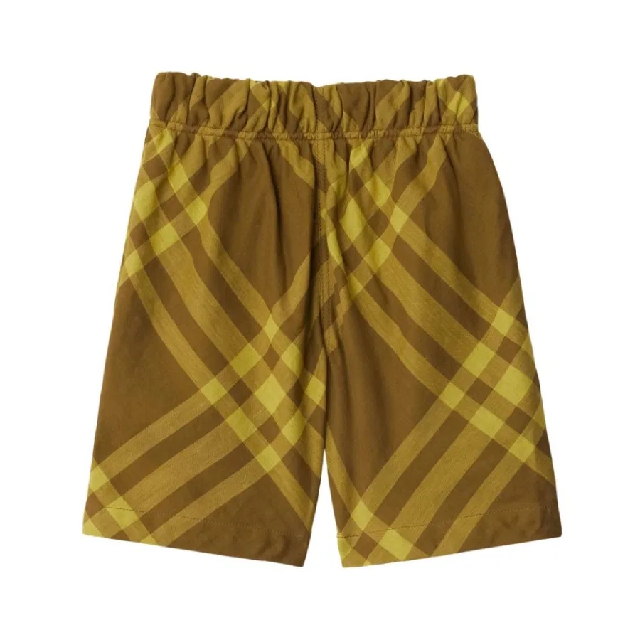 Шорты хлопковые с эластичным поясом Kids Elastic Waist Checkered Burberry, Golden Brown