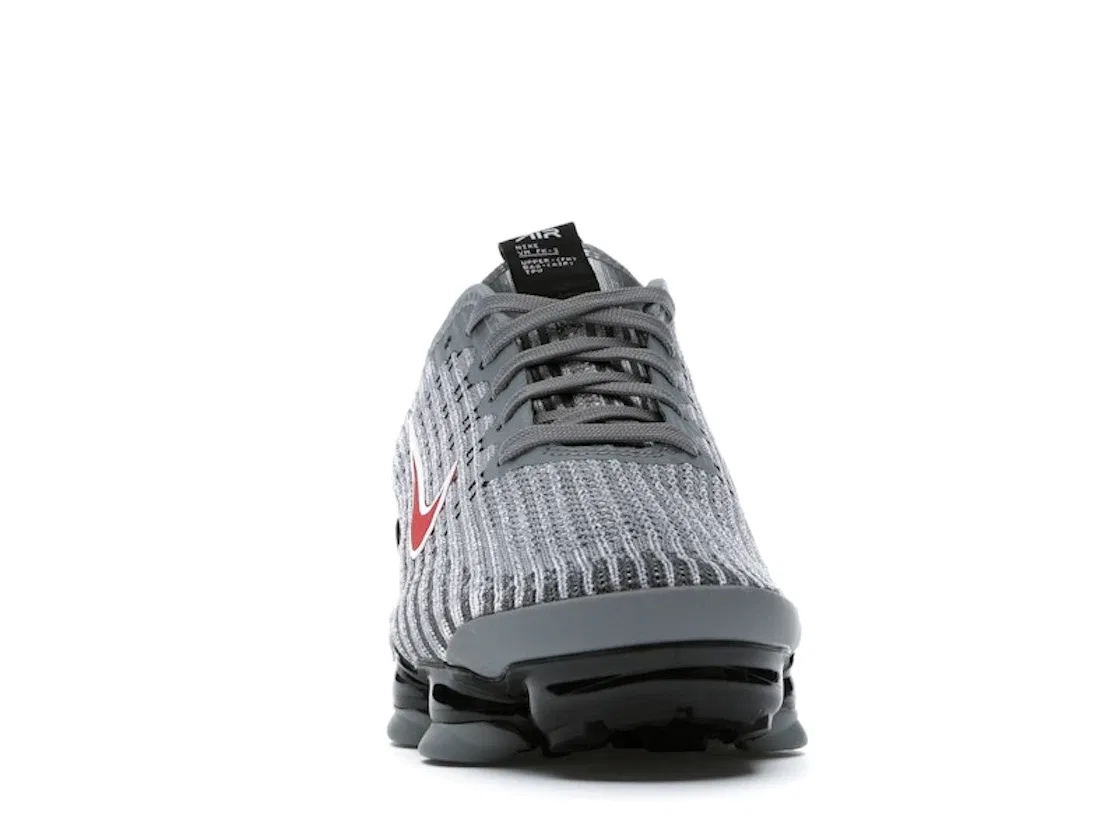 Детские кроссовки Lifestyle с технологией Flyknit Nike Air VaporMax Flyknit 3 Nike, Particle Grey/Black-Iron Grey-University Red — фото 2