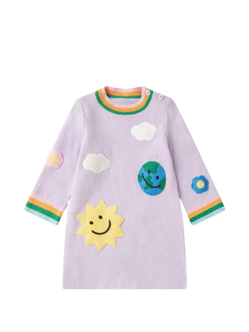 Платье вязки интарсия Stella McCartney Kids, фиолетовый