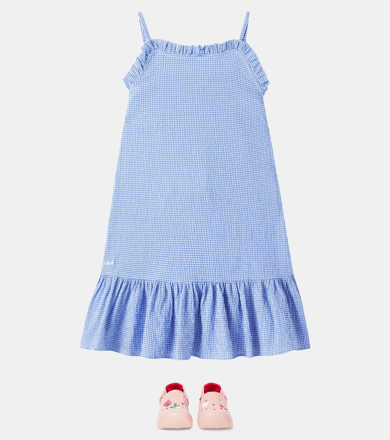 Платье из жатого хлопка в клетку Sophia, Liewood, синий — фото 2