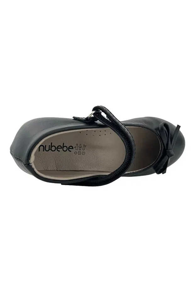 Детские балетки для девочек кожаные Nubebe, Black — фото 4