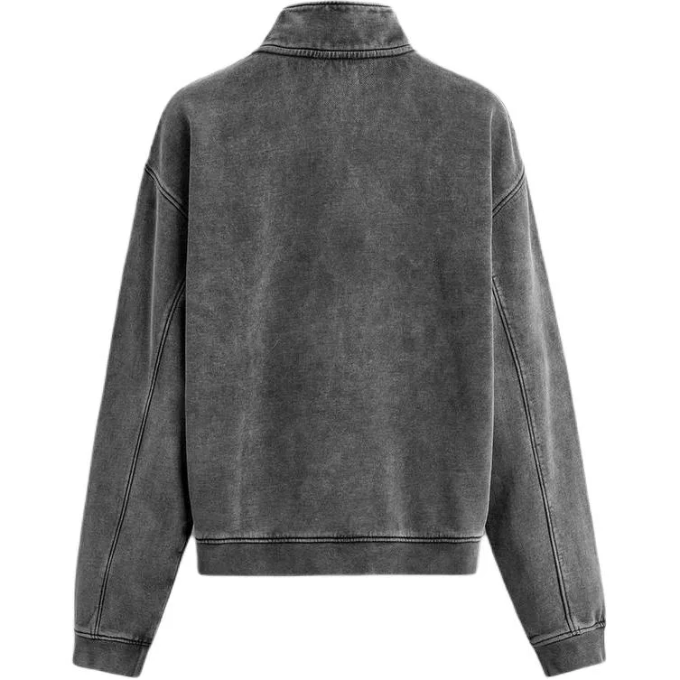 Мужской свитшот с воротником-стойкой Light Gray ZARA, Светло-серый — фото 3