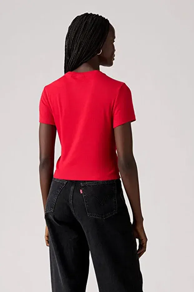 Женская хлопковая футболка с коротким рукавом Levi'S, Red — фото 2