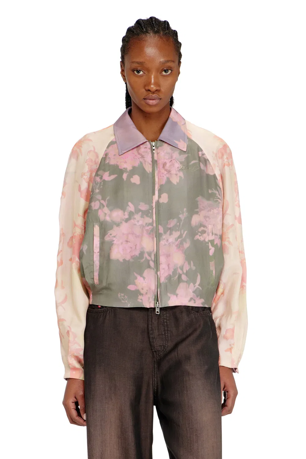 Женская куртка-бомбер с принтом цветов Floral Bomber Jacket Diesel, мультиколор