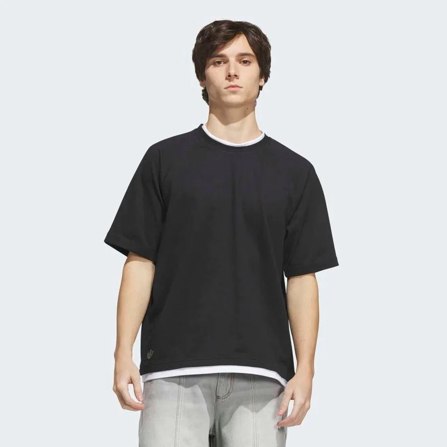 Футболка из хлопка с принтом Tysh Prem Tee adidas, Черный