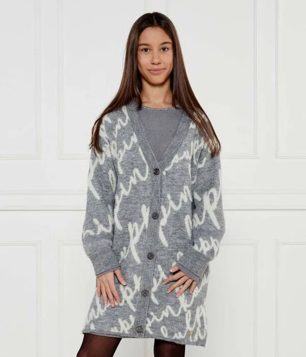 Детский кардиган для девочек Regular Fit Pinko Up, серый