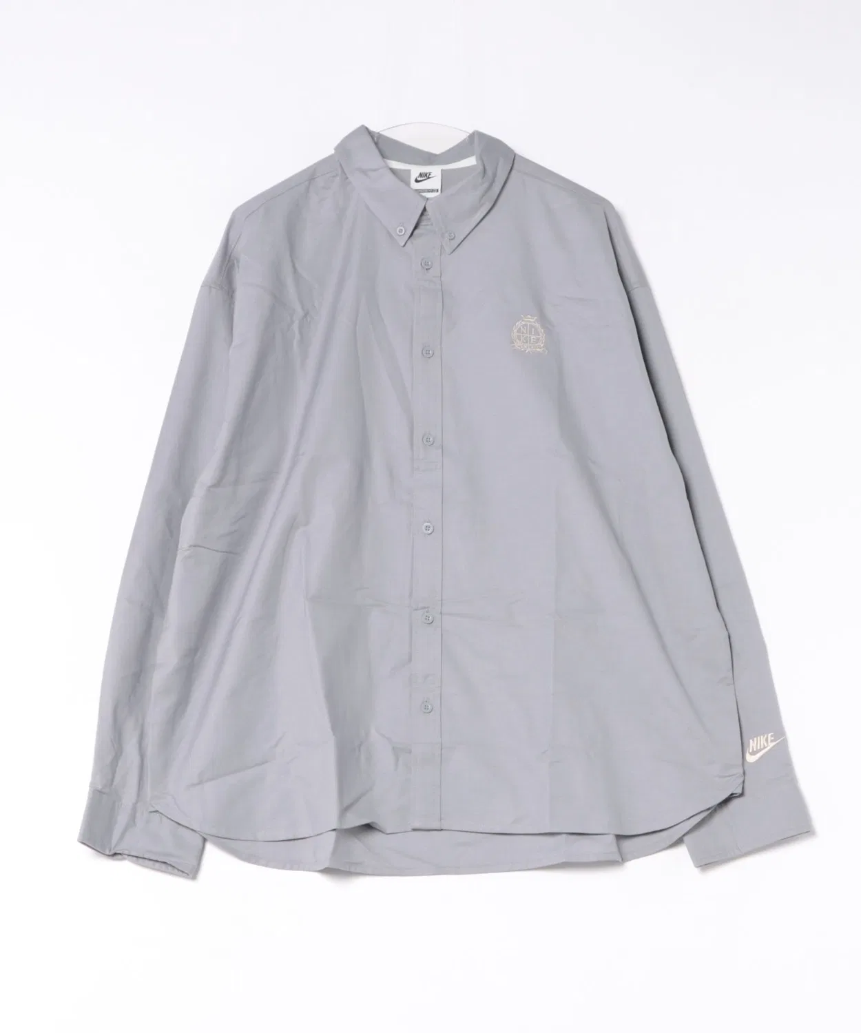 Мужская оксфордская рубашка с длинным рукавомNike Club Oxford LS NIKE, Grey/Sanddrift