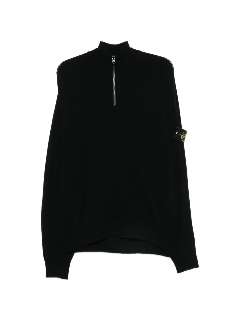 Свитер на молнии до середины груди Stone Island, черный