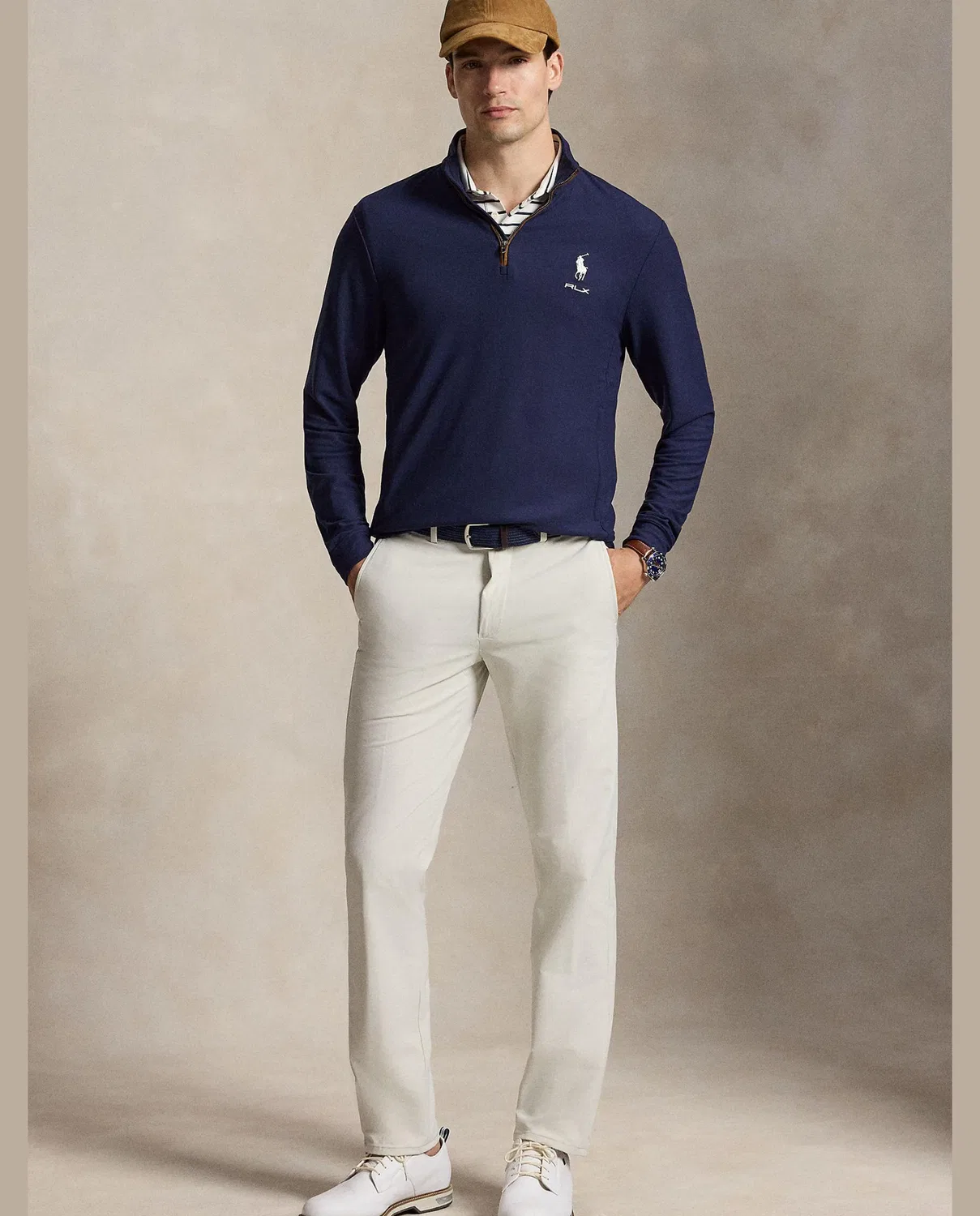 Мужский джемпер на молнии, Media Logotipo, Ralph Lauren, темно-синий — фото 4