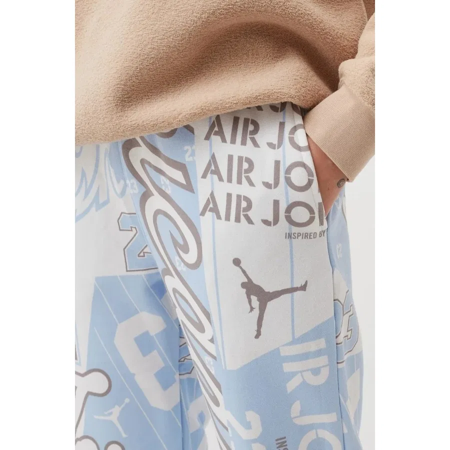 Штаны спортивные с принтом Jordan Fleece Nike, Сине-белый — фото 3