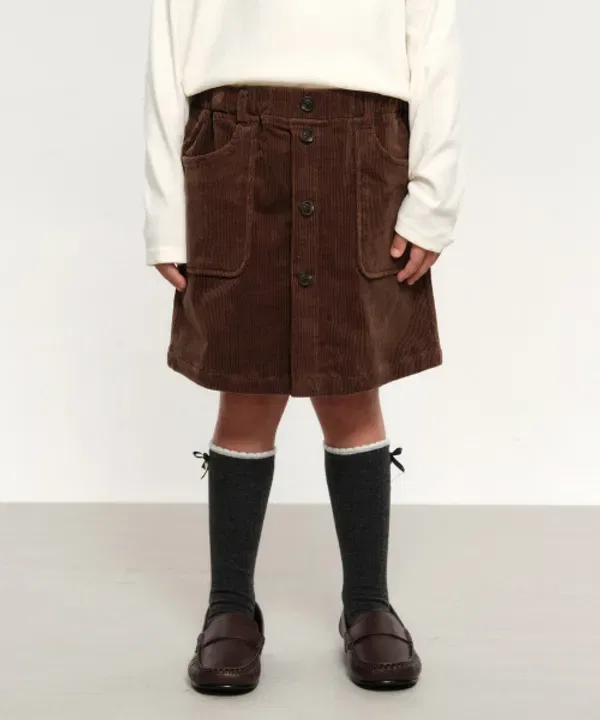 Юбка мини из вельвета Kids Eiffel Label, Marithe Kids, коричневый