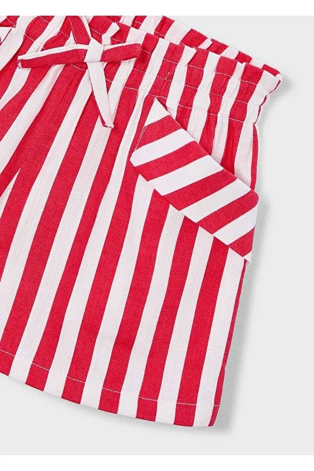 Детские шорты для девочек в полоску Mayoral, Red Striped — фото 4