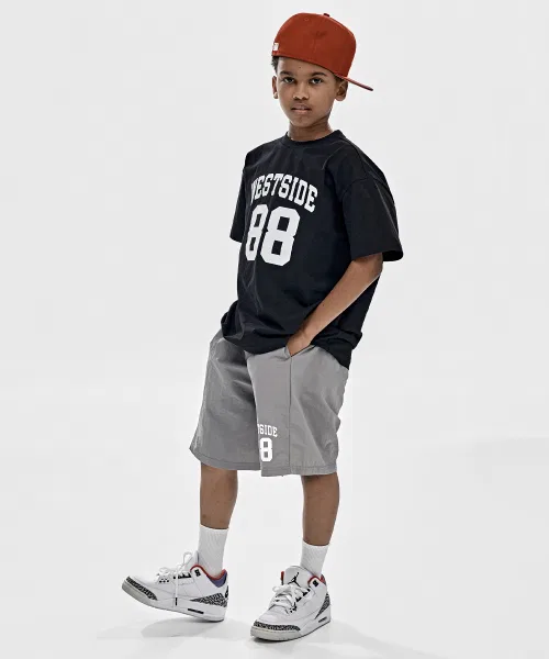 Детский комплект из куртки и футболки с принтом, модель West Side 88 Cool Summer TAKEASY KIDS, Черный/Серый