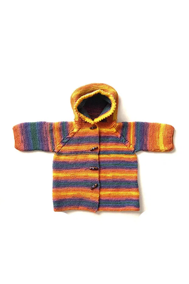Детский кардиган с капюшоном с принтом Hand Knitted Wooden Bead Buttoned Hooded Baby/Child Cardigan Pafuli, Colored