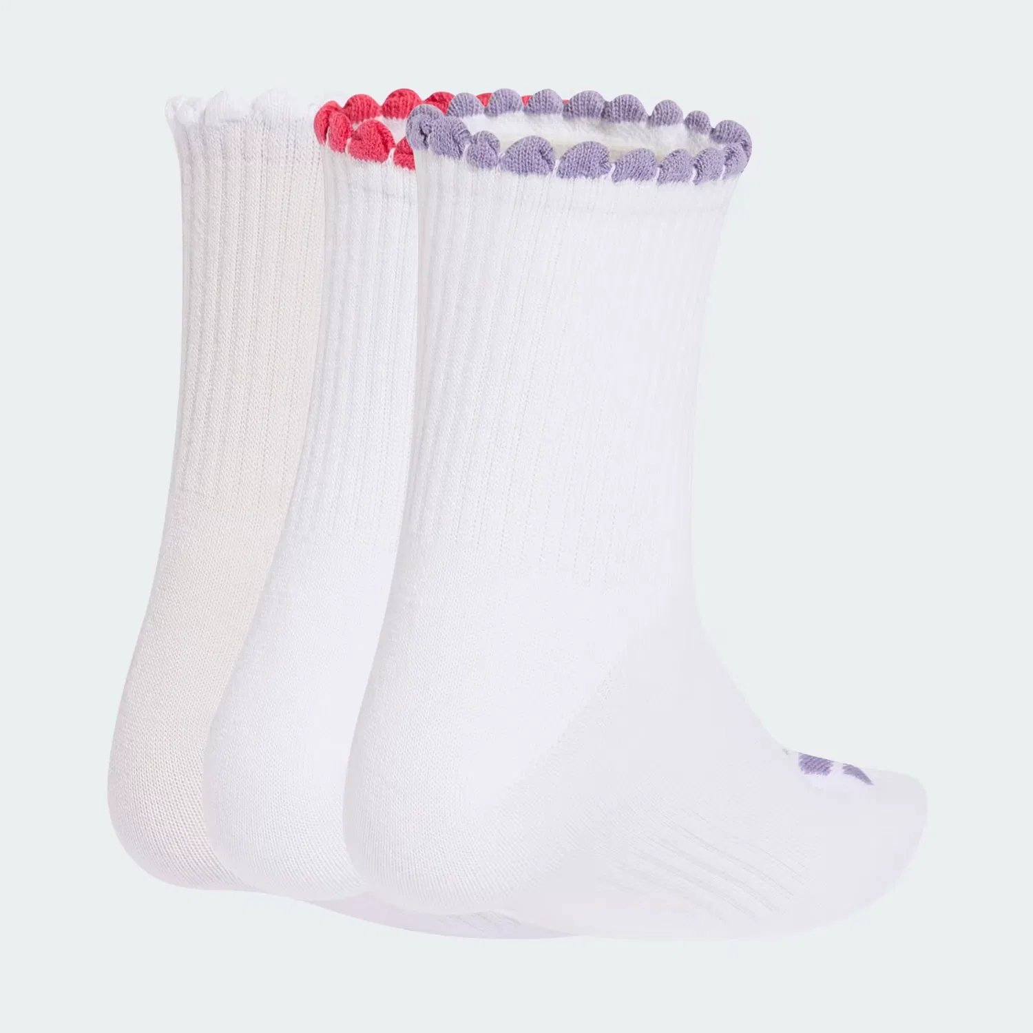 Женские укороченные носки с поддержкой свода стопы, набор из 3 пар, Adidas Performance, White/Frozen Purple/Power Pink/Magic Mauve — фото 2