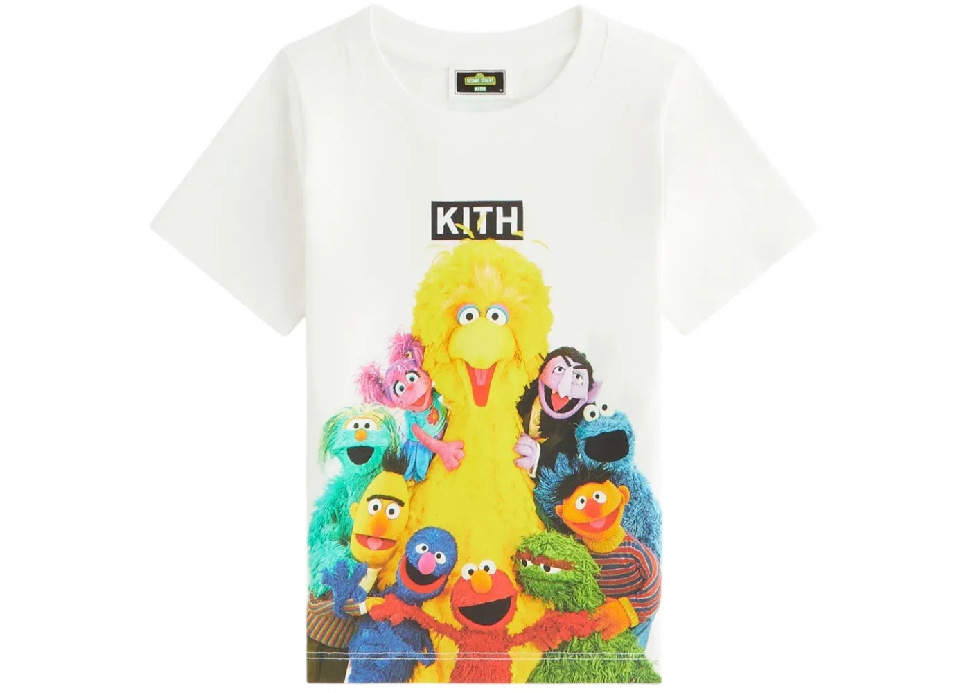 Детская футболка с принтом Kith x Sesame Street Kids Group Hug Tee, White